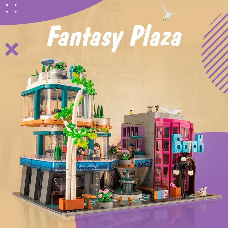 Box Street View Fantasy Plaza Children's Puzzle Block Toys