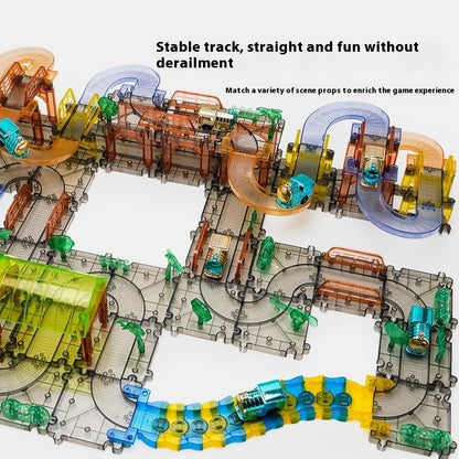 Puzzle de train électrique transparent à assembler soi-même