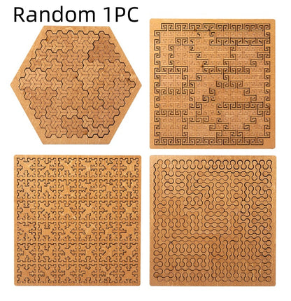 Bloc de puzzle en bois de décompression cérébrale de haute difficulté