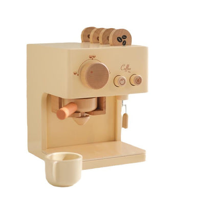 Children's Simulation Coffee Machine Suit Baby Wooden Puzzle Early Educational Building Block Toys