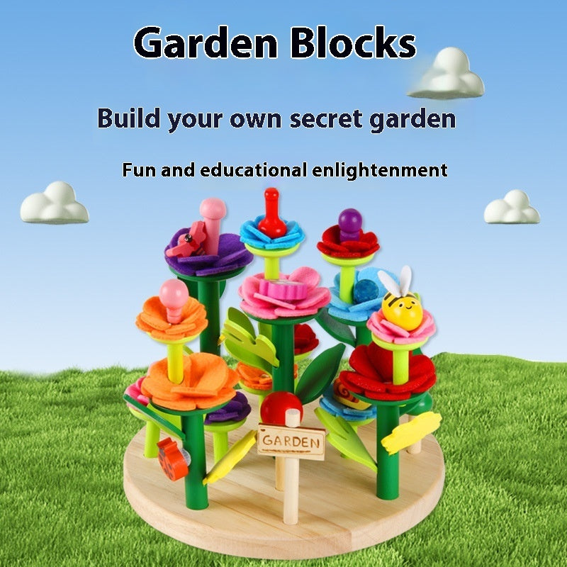 Wooden Children's Inserting Garden Assembled Building Block Toys