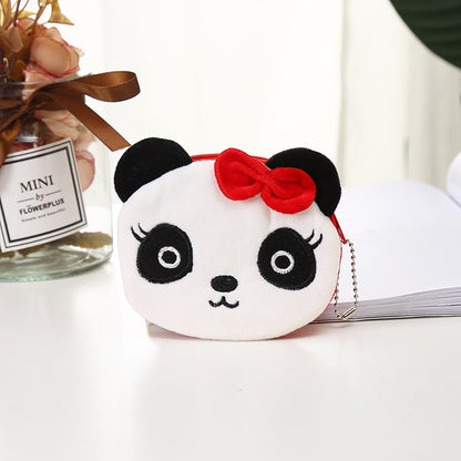 Porte-monnaie en peluche mignon en tissu de dessin animé pour femme