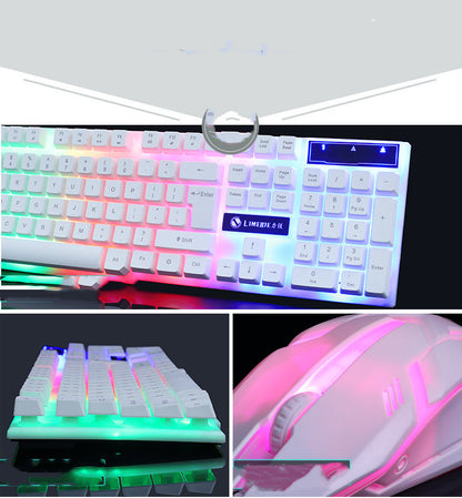 Ensemble clavier et souris Limei GTX300 Nouveau clavier USB Souris USB Kit de jeu lumineux pour cybercafé Rétroéclairage coloré