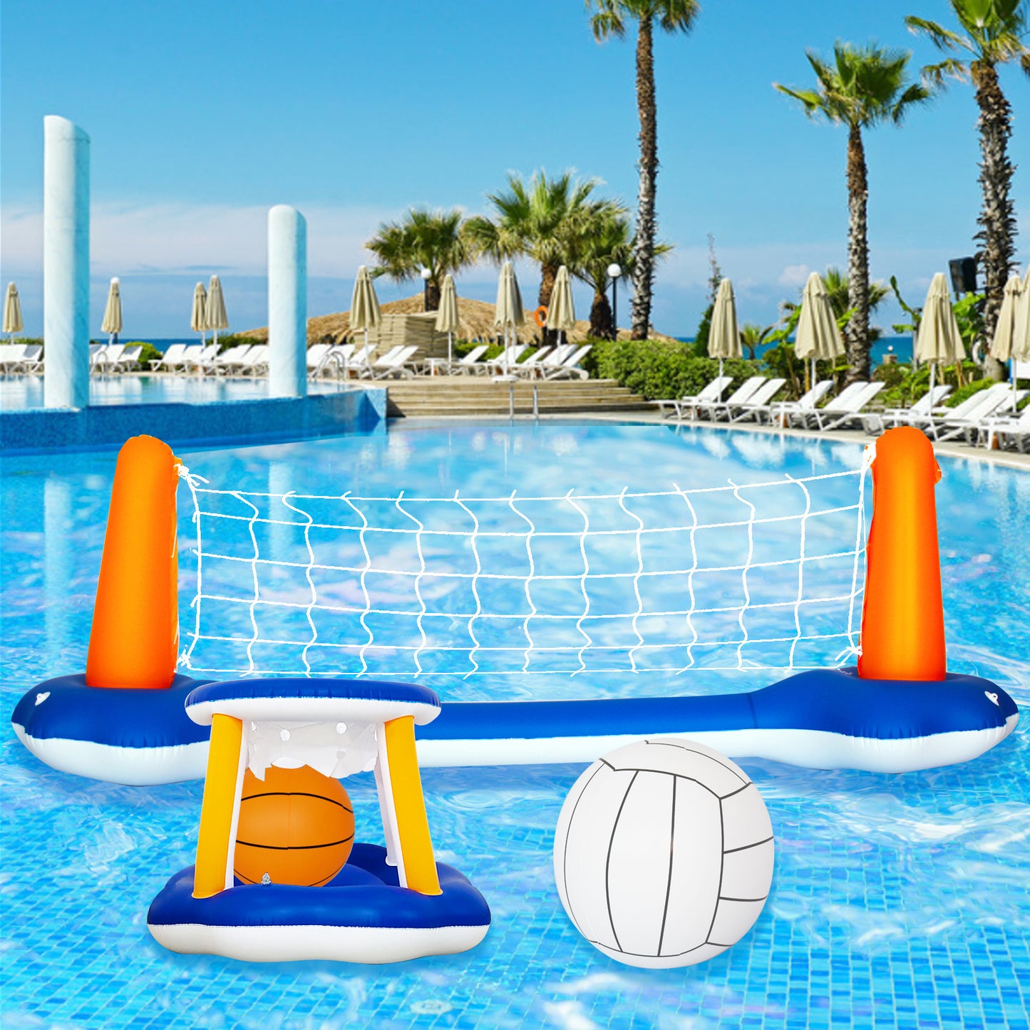 Support de volley-ball aquatique, basket-ball gonflable, piscine, jeux d'eau de plage, ballon de radeau aquatique