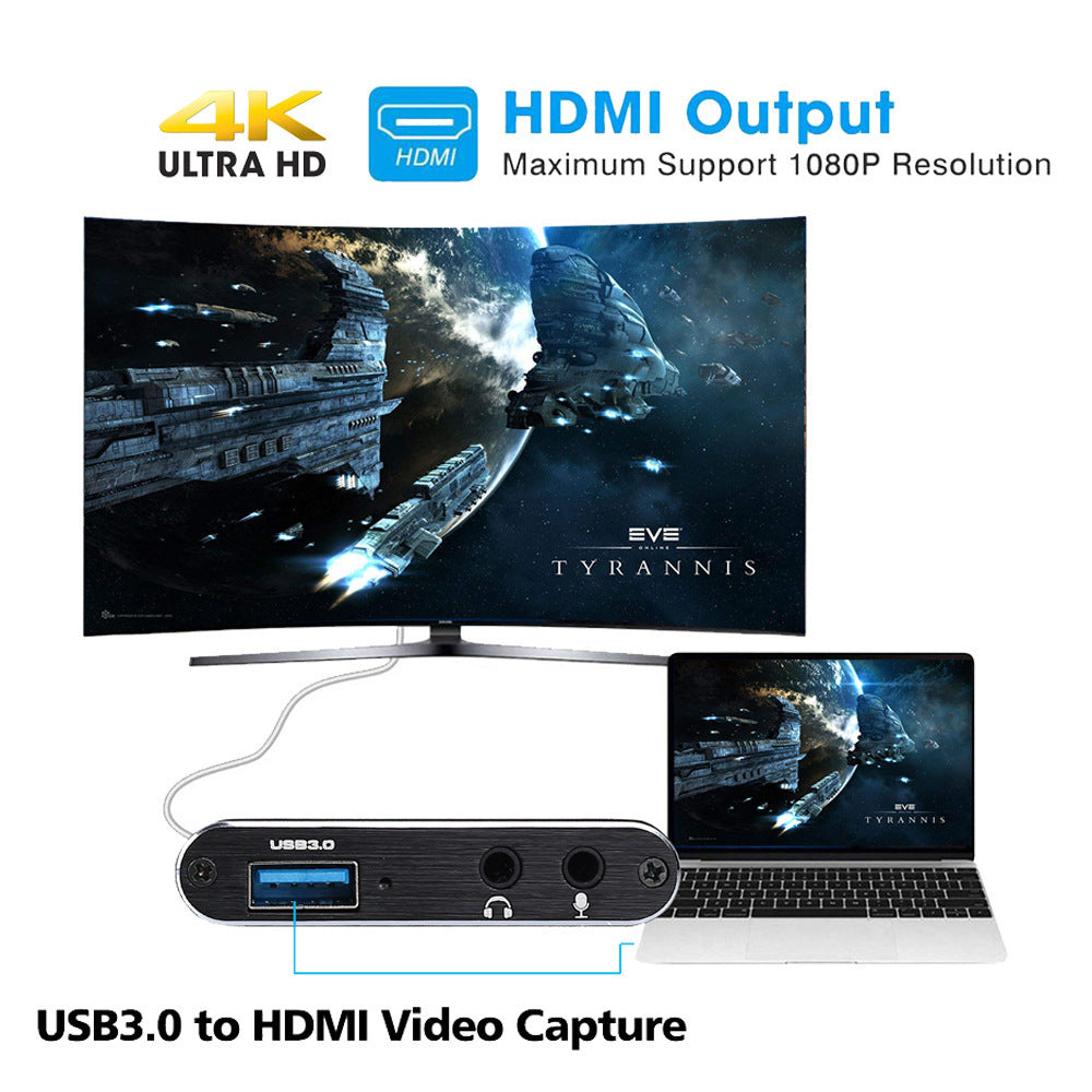 Carte de capture vidéo HDMI Carte de capture Enregistrement d'écran 4K Usb3.0 1080P 60Fps Capture de jeu