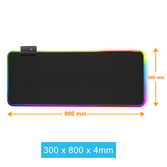 Tapis de souris lumineux RGB Tapis de table en caoutchouc à LED pour jeu Symphony