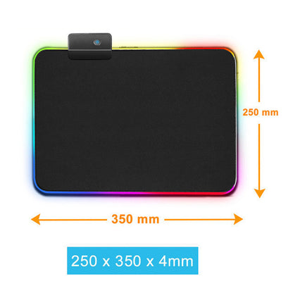 Tapis de souris lumineux RGB Tapis de table en caoutchouc à LED pour jeu Symphony