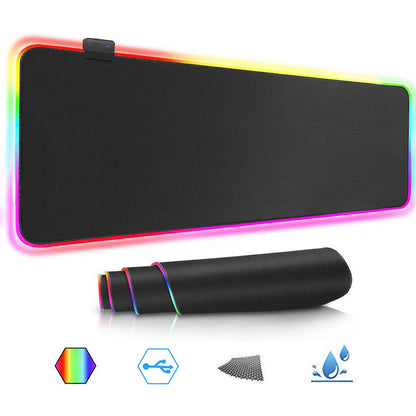 Tapis de souris lumineux RGB Tapis de table en caoutchouc à LED pour jeu Symphony