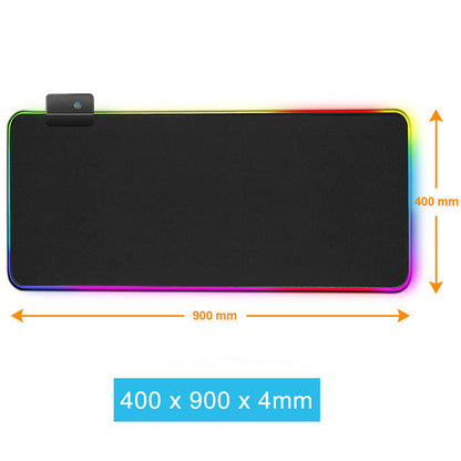 Tapis de souris lumineux RGB Tapis de table en caoutchouc à LED pour jeu Symphony