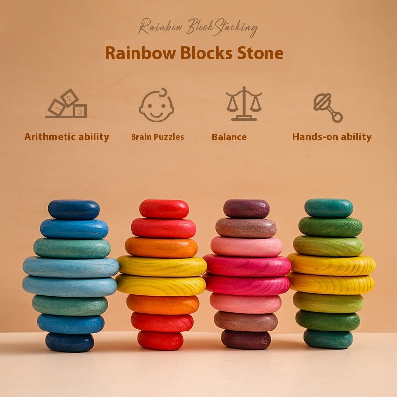 Children's Educational Building Blocks Rainbow Soft Stone Stacking Toys