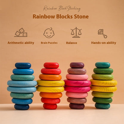 Children's Educational Building Blocks Rainbow Soft Stone Stacking Toys