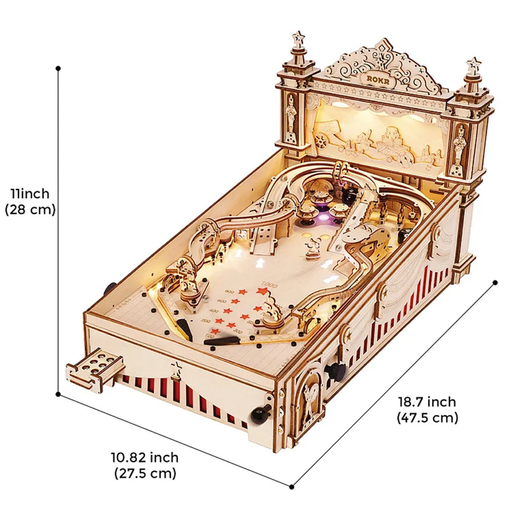 Máquina de pinball DIY Robotime ROKR, rompecabezas de madera en 3D, divertido juego de mesa EG01