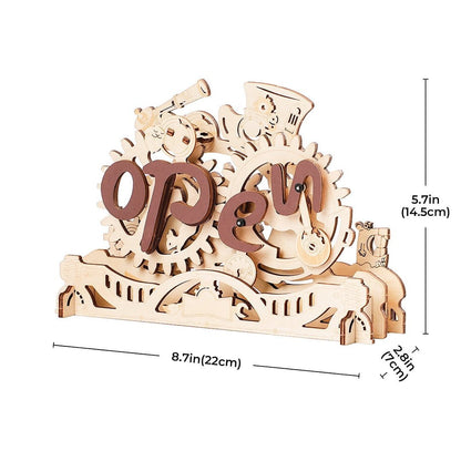 Puzzle en bois 3D ROKR Panneau ouvert et fermé Décoration esthétique pour la maison, le bureau, le café