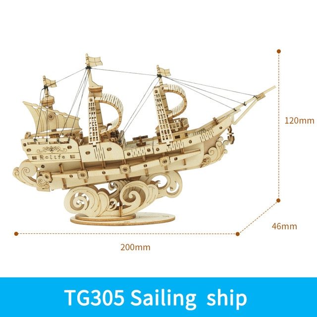 Puzzle en bois pour enfants, modèle de bateau et de navire, jouets pour enfants, cadeau d'anniversaire pour filles 