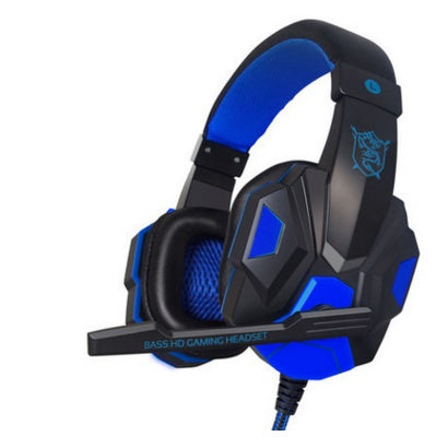 Casque de jeu Pu Mind PC780 noir bleu pour ordinateur YY Voice avec casque Mike à lumière bleue noire