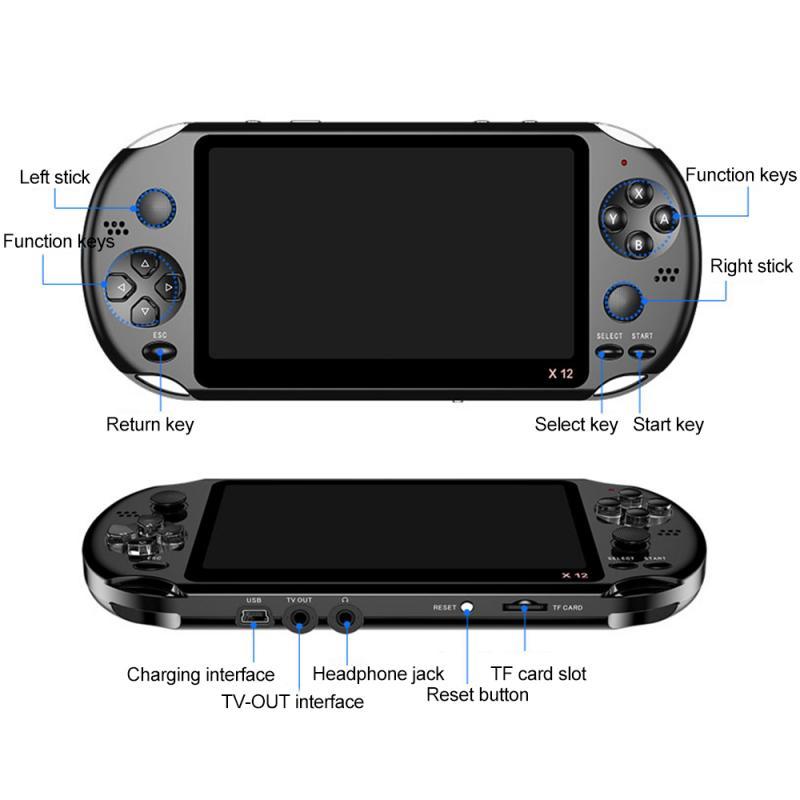 Console de jeu portable X12 version arcade grand écran 8GPSP