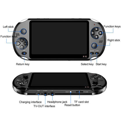 Console de jeu portable X12 version arcade grand écran 8GPSP