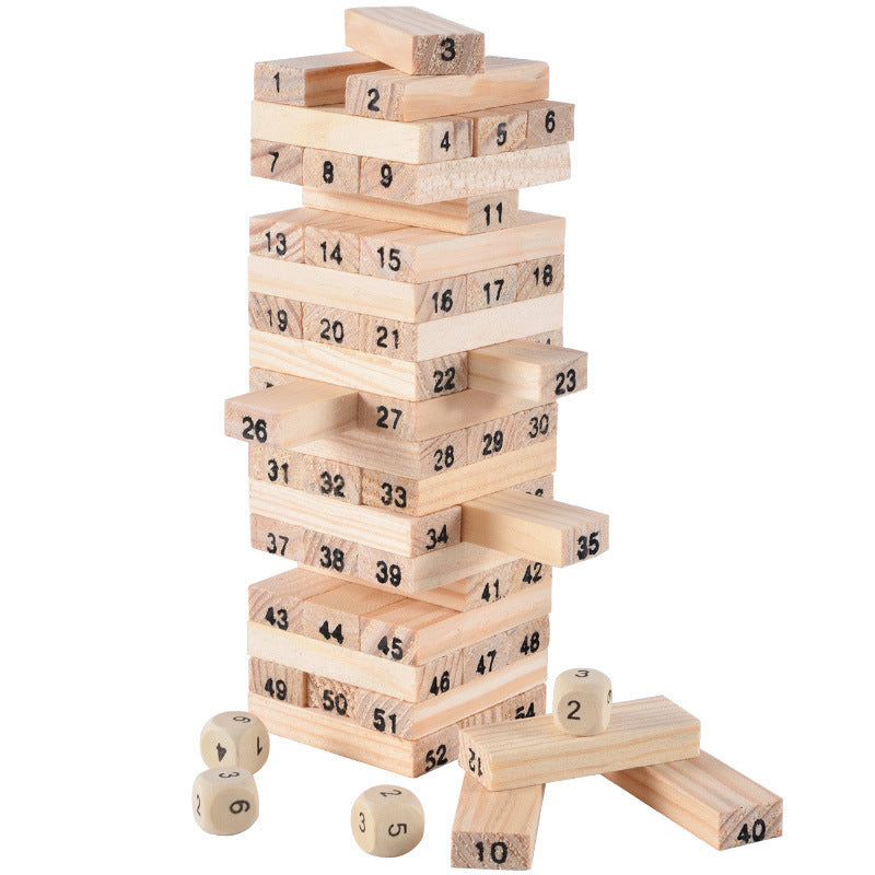 54 Logs Digital Layered Children's Early Education Puzzle Small Size Bricks Pro Creative Jenga Desktop Game