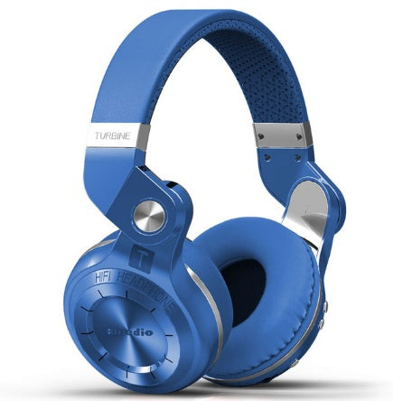 Auriculares Bluetooth T2 Plus con cable azul, estéreo, MP3, HIFI, movimiento de música, auriculares inalámbricos para juegos 