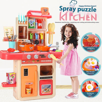 Cross-border Hot Children Play House Simulated Kitchen Toy Suit Dining Table Cooking Kitchenware Girls' Toys