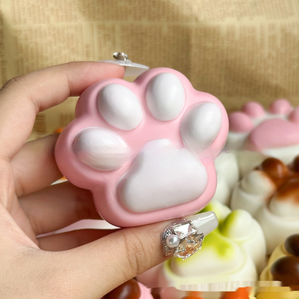 Soft And Adorable Cat's Paw Squeezing Toy Slow Rebound Stress Relief Wet Soft Tweak Toys