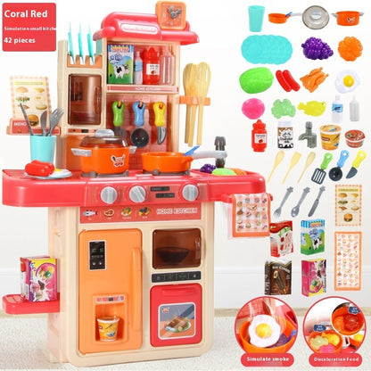 Cross-border Hot Children Play House Simulated Kitchen Toy Suit Dining Table Cooking Kitchenware Girls' Toys