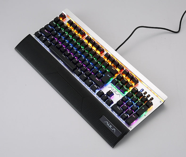 Teclado mecánico para juegos de defensa de tarántula, retroiluminación RGB, programación de macros, computadora con cable, 104 teclas, eje verde, eje negro