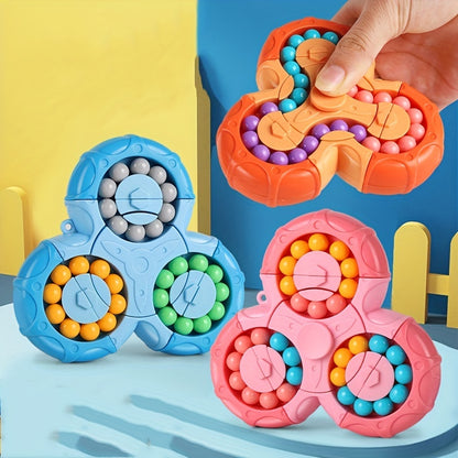 Jouet puzzle haricot magique, cube magique rotatif et jouets Fidget Spinner 2 en 1, jeu de casse-tête STEM Magic Ball, cadeau pour enfants garçons filles, adolescents et adultes pour anniversaire Noël Nouvel An