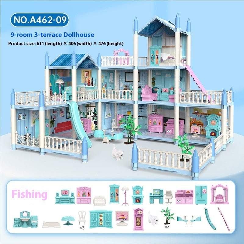 Maison de jeu pour filles, maison de princesse assemblée à faire soi-même, jouets de villa