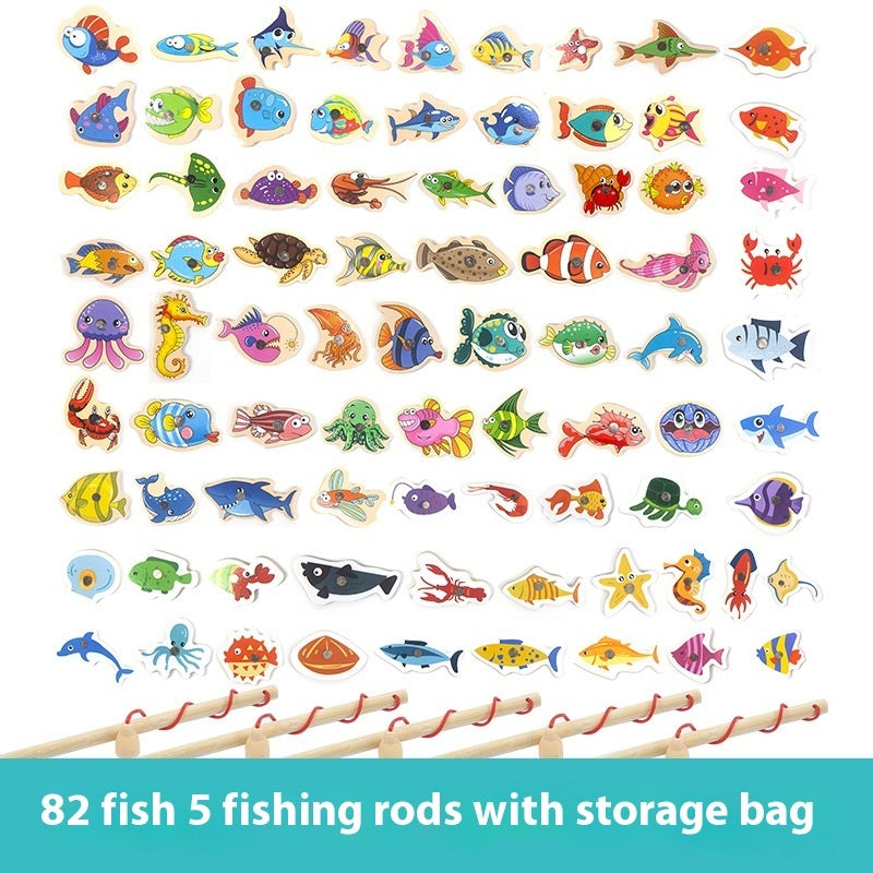 Special Wooden Magnetic Fish Baby And Child Hands-on Parent-child Game Kindergarten Fishing Toys