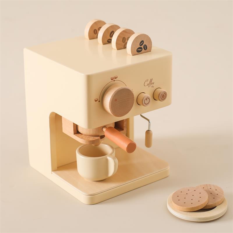 Children's Simulation Coffee Machine Suit Baby Wooden Puzzle Early Educational Building Block Toys