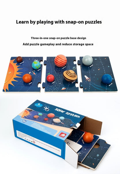 Children's Solar System Eight Planets Cognitive 3D Three-dimensional Puzzle Toy