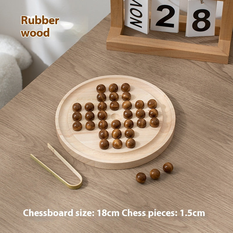 Wooden Peg Solitaire Diamond Independent Chess Children's Educational Toys