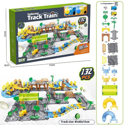 Puzzle de train électrique transparent à assembler soi-même