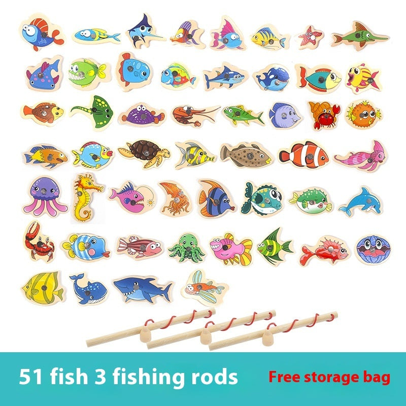 Special Wooden Magnetic Fish Baby And Child Hands-on Parent-child Game Kindergarten Fishing Toys