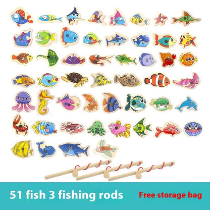 Special Wooden Magnetic Fish Baby And Child Hands-on Parent-child Game Kindergarten Fishing Toys