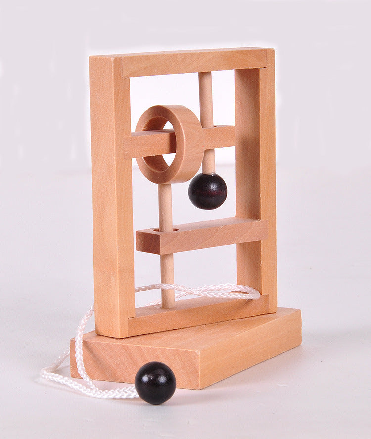 Wooden Three-dimensional Educational Toys Thinking Rope Threading