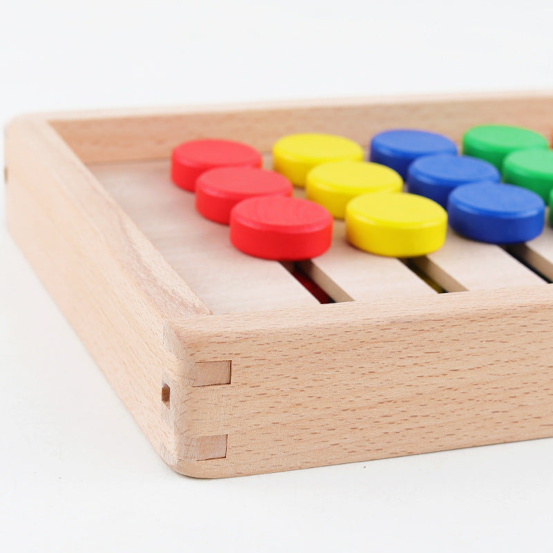 Jeux en bois à sept couleurs pour la petite enfance, jouets éducatifs pour la pensée logique