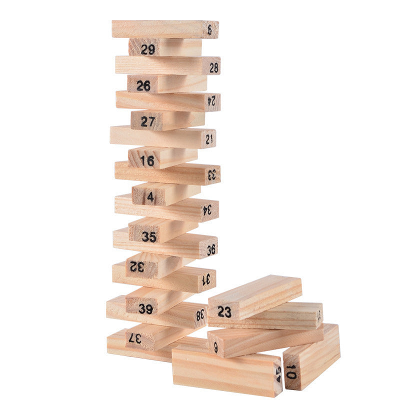 54 Logs Digital Layered Children's Early Education Puzzle Small Size Bricks Pro Creative Jenga Desktop Game