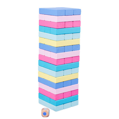 Children's Puzzle Bricks Pro Fun Numerical Jenga Wooden Building Blocks Assembling Table Games Toys