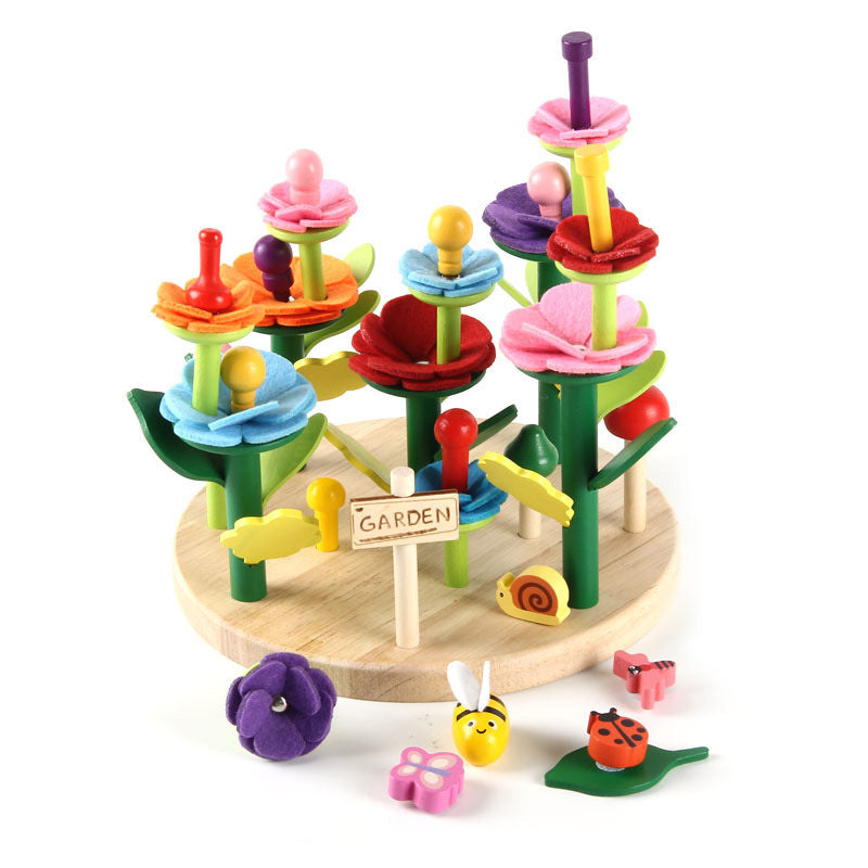 Wooden Children's Inserting Garden Assembled Building Block Toys