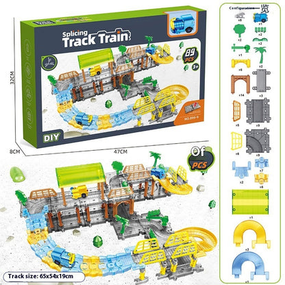 Puzzle de train électrique transparent à assembler soi-même