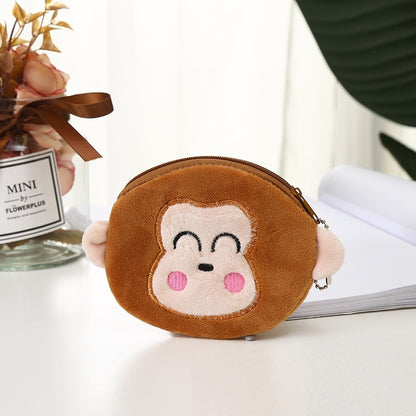 Porte-monnaie en peluche mignon en tissu de dessin animé pour femme