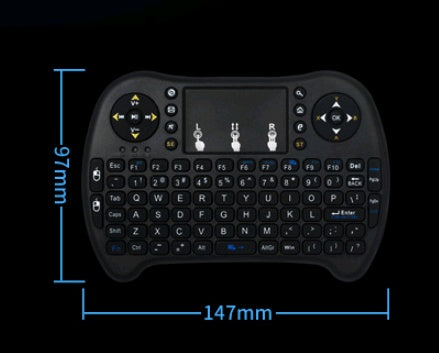 Mode privé I8 Flying Squirrel Smart Touch Game USB2.4G Clavier complet TV Brain Télécommande sans fil