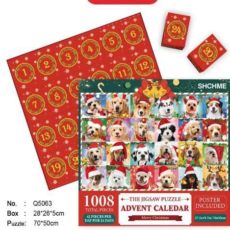 Nouveau puzzle calendrier de l'Avent de Noël de 24 boîtes