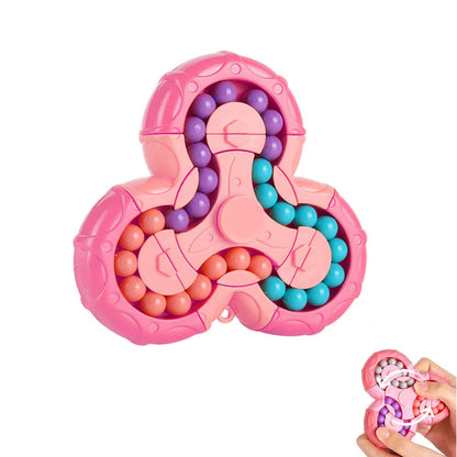 Jouet puzzle haricot magique, cube magique rotatif et jouets Fidget Spinner 2 en 1, jeu de casse-tête STEM Magic Ball, cadeau pour enfants garçons filles, adolescents et adultes pour anniversaire Noël Nouvel An