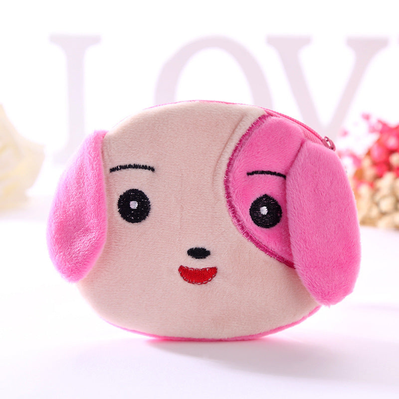 Porte-monnaie en peluche mignon en tissu de dessin animé pour femme