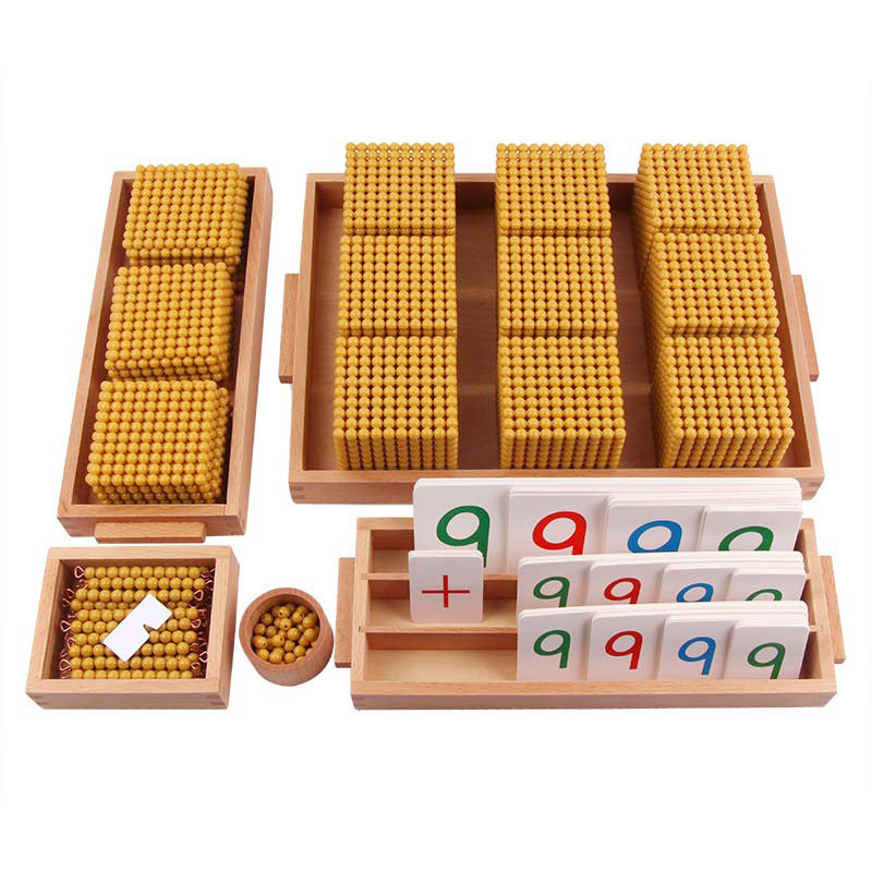 Decimal Bank Early Childhood Games Toy Montessori Gold Beaded