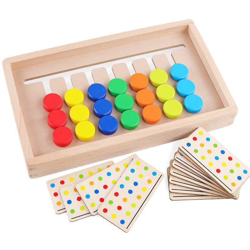 Jeux en bois à sept couleurs pour la petite enfance, jouets éducatifs pour la pensée logique