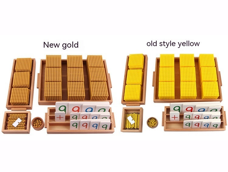 Decimal Bank Early Childhood Games Toy Montessori Gold Beaded